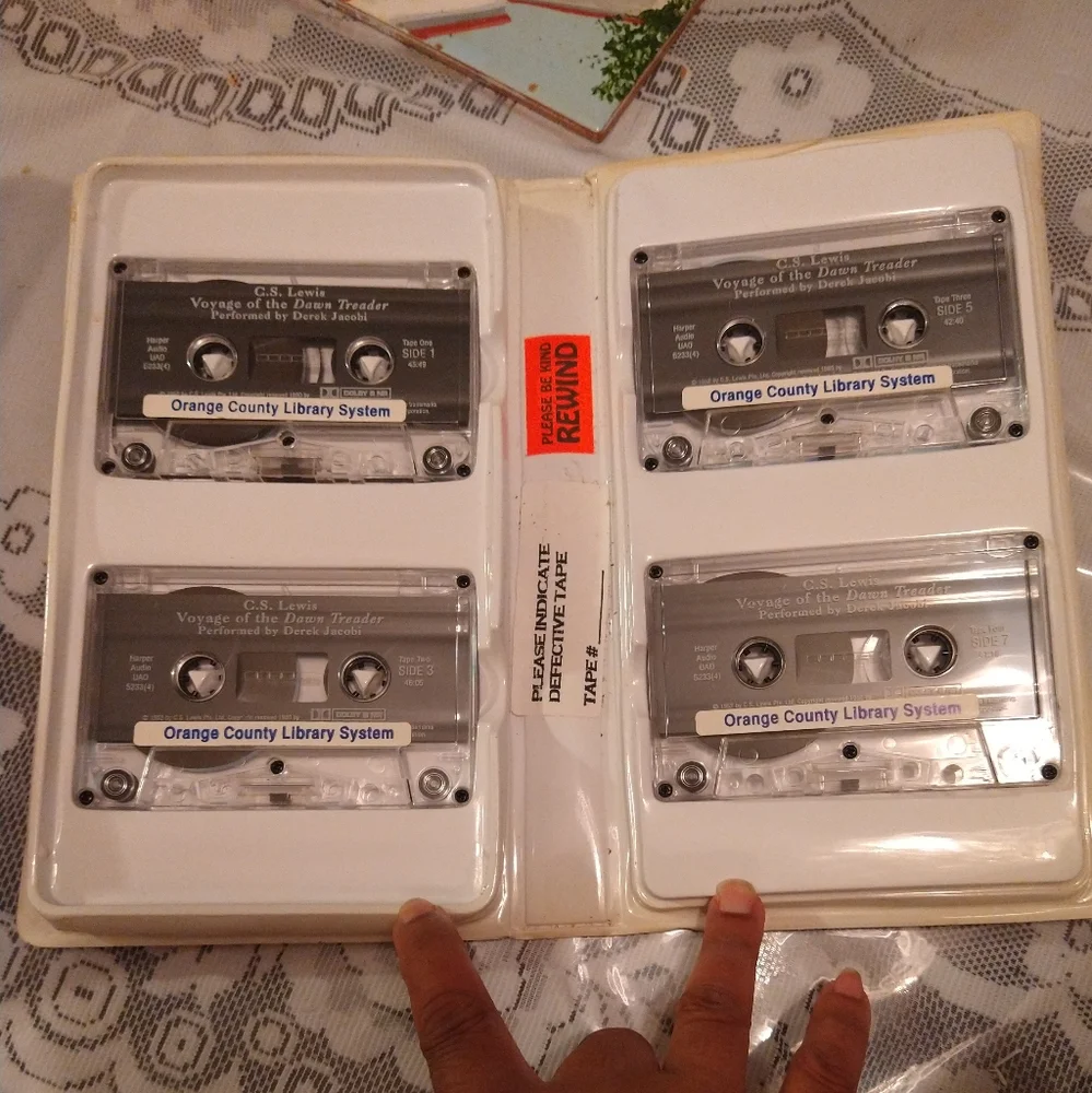 3 CS LEWIS Cassette Audiobooks Unabridged Voyage Dawn Treader Prince Last Battle - Picture 10 of 11